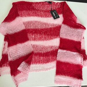 Jaded London Red and Pink Knit Sweater